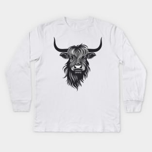 Highland Cow Kids Long Sleeve T-Shirt